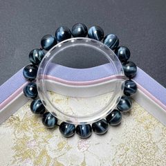 천연 미품 [블루 타이거 아이] 고양이 눈 팔찌 천연석 약 10.5-10.8mm ZB7647