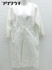 ◇ URBAN RESEARCH DOORS アーバンリサーチ 刺繍 七分袖 ロング カーディガン サイズONE オフホワイト レディース 【中古】 【1002802440403】