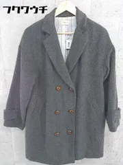 ■ Ungrid アングリッド くるみボタン ダブル 長袖 チェスター コート サイズS グレー レディース 【中古】 【1002800658886】