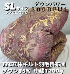 新品！TTC立体キルト羽毛掛布団　ダウン８５% ＳＬサイズ　シングルロング
