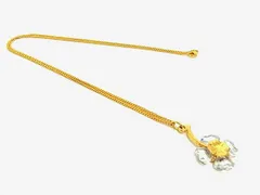 ■美品■ SWAROVSKI スワロフスキー クリスタル クローバー 四つ葉 ネックレス ペンダント アクセサリー ゴールド系×クリア DH9473