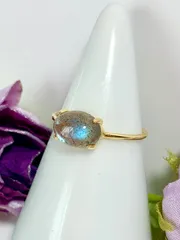 天然石　ラブラドライト　リング