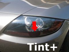 Tint+水洗→再利用Ok BMW Z4 E85/E86 前期/後期 ロードスター/クーペ ヘッドライト スモークフィルム(Type2：ウィンカー部分のみ覆うアイラインタイプ)
