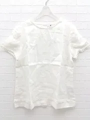◇ ●美品● The 1st.Floor ザファーストフロアー nano universe タグ付 リネン 半袖 ブラウス カットソー F ホワイト *  【1002800019717】