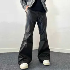 秋冬 コーデ メンズ  服 シンプル ファッション オシャレ 大人 かっこいい 大きいサイズ ストリート 紳士服 アメリカン ストリート ハイエンド PU エコ レザー パンツ ストレート カジュアル フレア ロング パンツ 