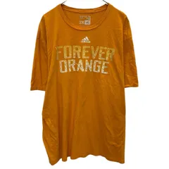 adidas プリントTシャツ 2XL オレンジ系 アディダス プルオーバー ビッグサイズ スポーティー 古着卸 アメリカ仕入 a704-5172