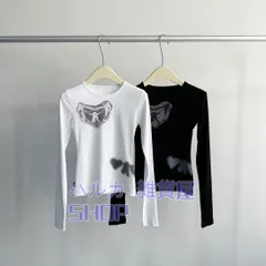 韓国 新品 open yy痩せ見えスリムベアープリント長袖下地Tシャツ