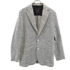 T-JACKET ティージャケット イタリア製 チェック柄 長袖 ライトツイード テーラードジャケット S ホワイト アンコン メンズ 古着