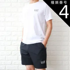 種類4:ブラック　+　ホワイト/L トレーニングウエア メンズ 半袖上下セット セットアップ  ブランドロゴ 大きいサイズあり 薄手 快適 収納袋付 EA7エンポリオ アルマーニ EA7 8NPV03