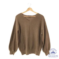 ☆美品☆ INDIVI インディヴィ トップス ニット セーター Vネック カジュアル おしゃれ 長袖 レディース ブラウン 15 901-14814 送料無料 古着