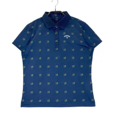 サイズ：L CALLAWAY キャロウェイ  半袖ポロシャツ 花 総柄 ネイビー系 [240101497782] ゴルフウェア レディース ストスト