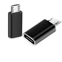 【在庫処分】Type C メス to Micro USB オス変換アダプタ 急速充電/データー転送/レジス 変換コネクタ（ 2個セット）充電コネクター スマホ 充電 データ伝送 軽量タイプ(ブラック)