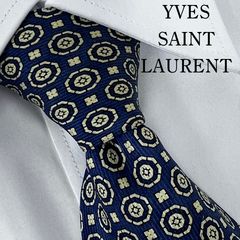 ✨極美品✨Yves saint Laurent ネクタイ ドット ネイビー 絹 - メルカリ