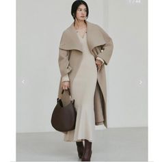 スナイデルウールカシミヤビッグスタンドコートベージュ新品0