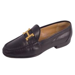 美品　HERMES　エルメス　ローファー 35ハーフ　コンスタンスHロゴ エルメス HERMES ローファー モカシン ヒール コンスタンス H