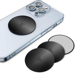 YOSH 車載メタルプレート 4枚セット プレート スマホ 金属プレート スマホ メタルプレート 丸 スマホ用金属プレート スマホホルダー マグネットプレート 車載用メタルプレート スマホホルダー プレート メタルプレート ブラック メタル