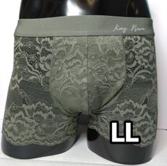 総レースメンズボクサーパンツ（カーキ）LL