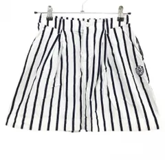 【美品】パーリーゲイツ スカート 白×ネイビー ストライプ コットン100％ レディース 00(XS) ゴルフウェア PEARLY GATES