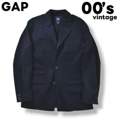 【美品】 00s archive オールド ギャップ OLD GAP ヘリンボーン 3B シングル テーラード ジャケット サイドベンツ ノッチドラペル 背抜き L ネイビー メンズ