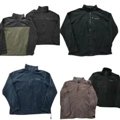 古着卸 まとめ売り コロンビア フリース 6枚セット (メンズ XL ) ハーフスナップ フルジップ ドローコード バイカラー 中古 古着 NC2528