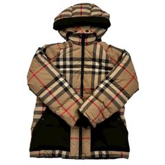 BURBERRY バーバリー パディングジャケット 茶系 黒 リバーシブル 8045956 Archive check ダウン メンズ Sサイズ