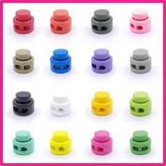 カラフル [] 約50個入り カラフル コードストッパー 2穴 コードロック スプリング 紐止め ゴム調整バックル アウトドア 衣類 帽子 靴ひも 交換/補修用 留め具 DIY 手作り 素材