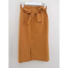 ◇ ◎ OPAQUE.CLIP フロントスリット ウエストリボン 膝下丈 タイト スカート サイズ M オレンジ レディース  【中古】 【1206140004116】