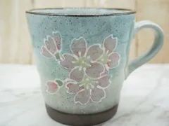 【美濃焼】一珍　桜マグカップ　青 日本製【Mino Ware】Sakura Blossom Mug - Blue Made in Japan