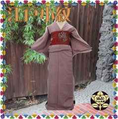 【江戸小紋】鴇色に百花小紋模様の着物
