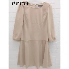 ◇ QUEENS COURT クイーンズコート 長袖 膝丈 ワンピース サイズ1 ベージュ レディース 【中古】 【1102110005148】