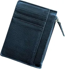 Four leaf コンパクトx収納力 薄型 財布 小銭入れ付き カードケース フラグメントケース ミニ財布 ウォレット 小さい財布 薄い 本革 牛革 ６枚収納(ブラック(マット))