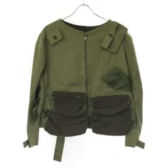 Y's ワイズ 22AW COTTON SATIN+COTTON WOOL LIGHT SERGE MULTI POCKET JACKET コットンサテンマルチポケットジャケット YE-J03-816 カーキ 2のサムネイル