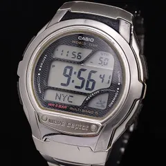 稼動 良品 カシオ ウェーブセプター WV-58J ソーラー 黒文字盤 ラウンド メンズ腕時計 OSW 2000000 NSK