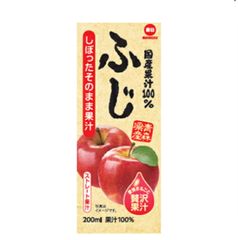 毎日牛乳　国産果汁100％　ふじ　200ml× 24本入　紙パック〔100% りんご フルーツ 果汁 ふじ 林檎 apple アップル フルーツジュース〕