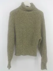 ◇ UNIQLO U ユニクロ タートルネック 長袖 ニット セーター サイズS ベージュ系 マルチ レディース E  【1304180006395】