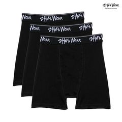 SHAKA WEAR BOXER BRIEFS - 3枚セット -【BLACK】 (S・M・L・XL)(シャカ 通販 下着 アンダーウエア ボクサーパンツ 大きいサイズ)