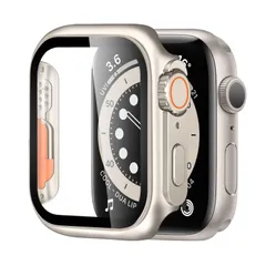 新品 BELIYO Apple Watch ケース 44mm 対応 アップルウォッチ カバー 一体型 Apple Watch Ultra風ケース Apple Watch カバー 全面保護 二重構造 アップルウォッチ ケース PC素材 日本旭硝子材 軽量 強化ガ