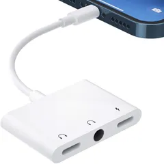 イヤホン 変換ケーブル iPhone イヤホンジャック 二股 充電 イヤホン 同時 iPhone イヤホン 変換アダプタ 充電しながら イヤホン ３口変換器
