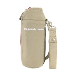 ☆ Beige ☆ フラットボトルケース At First アットファースト ボトルケース ボトルカバー フラットボトルケース ペットボトルカバー ペットボトルホルダー ペットボトルケース ペットボトル ストラップ付き ストラップ シンプル カジュアル