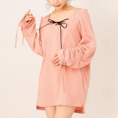 夢展望公式 [新品未使用] 袖ドロストレースアップトップス [ピンク] 他カラー別ページ有 diablebaiser カットソートップス カットソートップス・Ｔシャツ（長袖） 532404-05