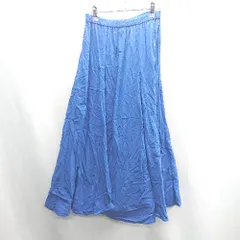 ◇ Θ green label relaxing UNITED ARROWS ウエストゴム ロング丈 フレア スカート サイズ表記なし ブルー レディース E  【1409100032178】