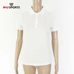 サンプル品 新品 MU SPORTS エムユースポーツ ポロシャツ 40 LCS1695 Mサイズ ホワイト レディース カットソー 半袖 無地 ゴルフウェア スポーツ 日本製