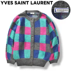 イヴサンローラン ヴィンテージ　ニットアンサンブル アーガイル Lサイズ　福助 イヴサンローラン ヴィンテージ ニットアンサンブル アーガイル