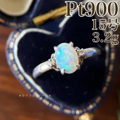 【買取店】SOGO Pt900 オパール ダイヤ 指輪 15号 3.2g　B1513