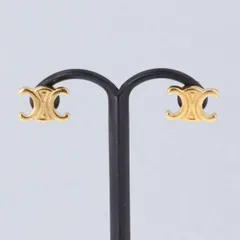 CELINE☺︎トリオンフピアス☺︎新品未使用☺︎正規品 CELINE セリーヌ トリオンフ ピアス ロゴ ゴールド 新品未使用