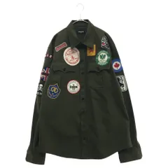 DSQUARED2 (ディースクエアード) 17SS MILLITARY PATCHED WAPPEN WORK SHIRT S71DM0072 S41794 パッチワッペンミリタリーワークシャツ シャツジャケット オリーブカーキのサムネイル
