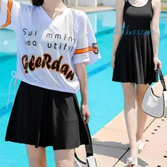 水着 レディース 高校生 中学生 ワンピース ラッシュガード タンキニ スポーティー 10代 2点セット 20代 体型カバー  vii3x532381