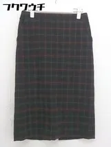 ◇ YECCA VECCA イェッカヴェッカ チェック 膝下丈 タイト スカート サイズM ブラウン ワインレッド系 レディース  【1106140008230】