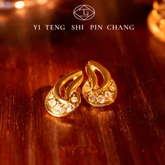 イヤリング 中世風 ヴィンテージ 18K ゴールドメッキ  欧米風 ファッション インレイ ラインストーン 通勤用YUA429