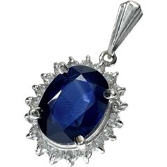 サファイア 1.63ct ダイヤモンド 計0.26ct ペンダントトップ Pt900プラチナ 3.1g レディース 【中古】【真子質店】【NN】